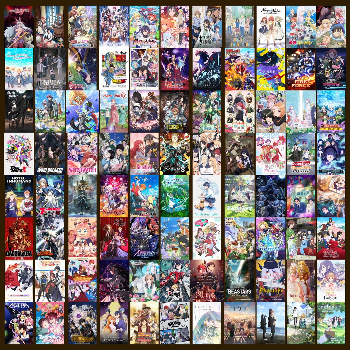 JunWordweaver's tweet photo. I watched just a *little bit* of anime this year. 😂

Note: this image only shows the shows/movies I watched in their entirety for the first time. It does not show the handful of shows I started but then dropped and the handful(s) of shows I rewatched...

Yeah, it is a lot. 😂 https://t.co/fR72VpvE7f