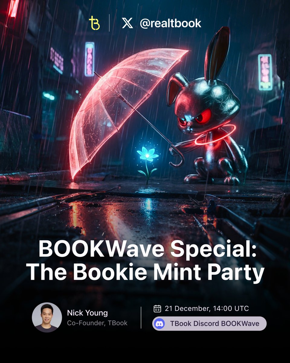 🎉 BOOKWave Special: The Bookie Mint Party
It’s Party Time! 🥳

The wait is finally over. The Bookies are landing, and we are throwing a massive launch party on Discord to celebrate! Join Nick Young (Co-Founder), our Ambassadors, and the whole Bookie gang as we count down the