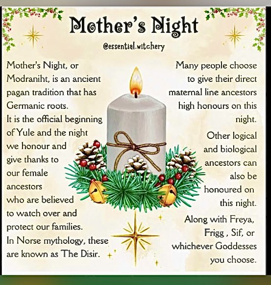 ScorpioLisaM's tweet photo. The night before the Winter Solstice is Mother’s Night. Shared from EssentialWitchery #MothersNight #Modraniht https://t.co/9tDapMJmHD