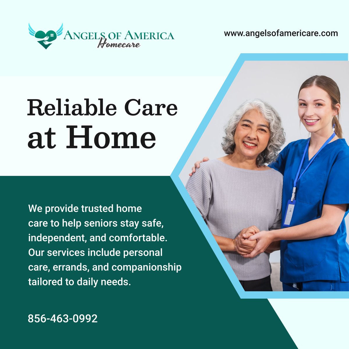 AngelsofAHC's tweet image. 💙Stay safe and independent with our reliable home care services. From personal care to companionship, we make life easier every day🌟

#MtLaurelNJ #Homecare #PersonalCare #SeniorSupport #ElderlyWellness #PostSurgeryCare #CareAtHome #CompanionCare #DisabilitySupport #TrustedCare