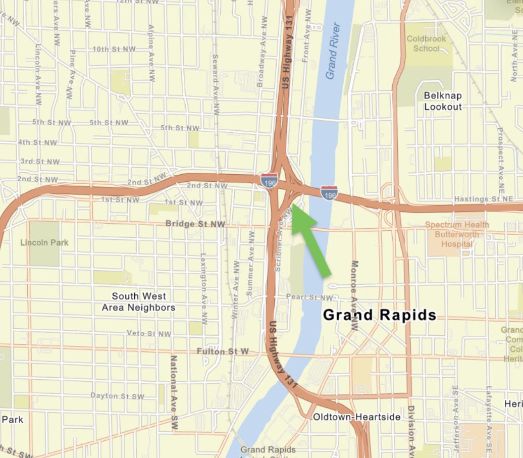Hooray! 😅 Ramps open...
Grand Rapids- 
The ramp from westbound I-196 to southbound US-131 is open, and the ramp from northbound US-131 to eastbound I-196 is open.  
MiDrive- mdotjboss.state.mi.us/MiDrive/map?co…