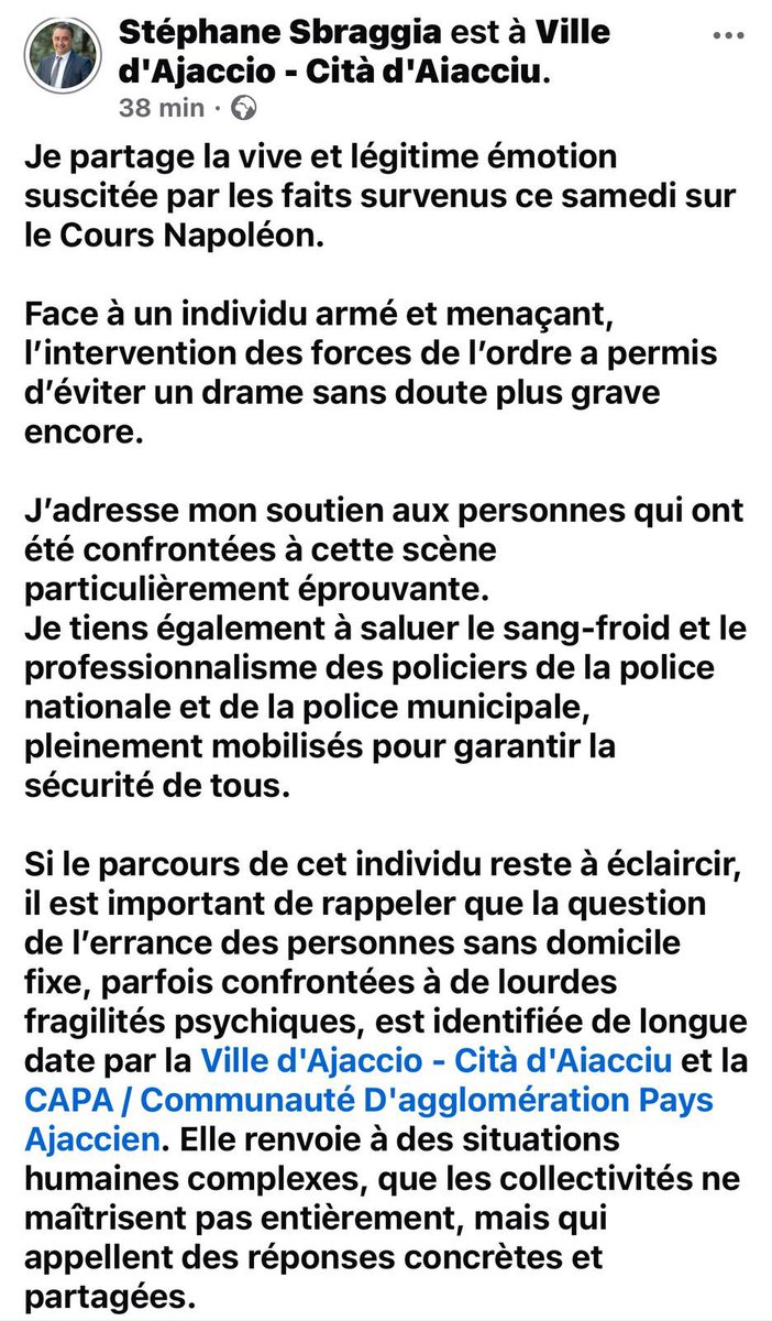 Dans ce moment grave, j’adresse une pensée sincère aux témoins et réaffirme ma détermination à agir avec responsabilité, humanité et exigence de sécurité.