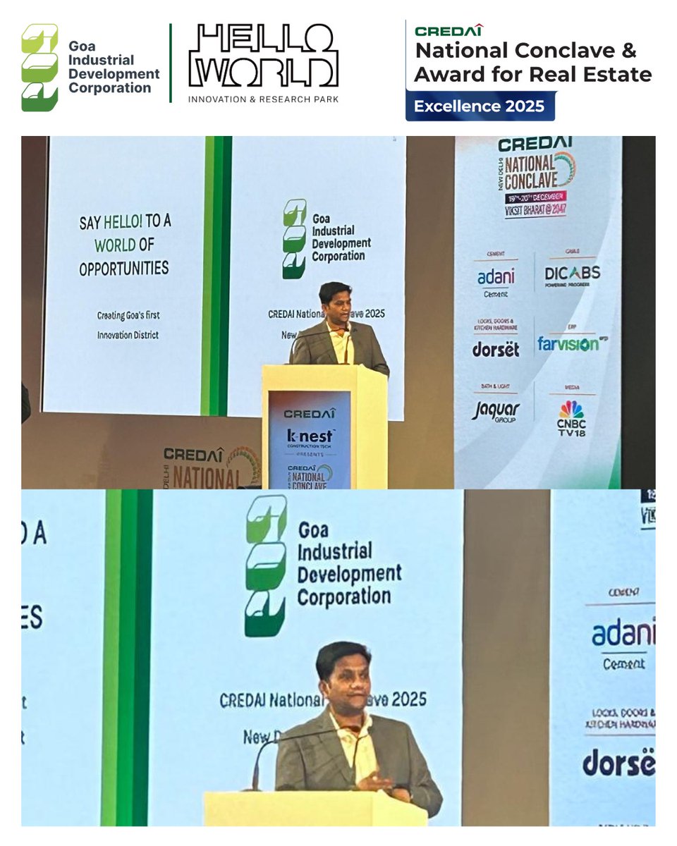 Goa-IDC participated in the CREDAI National Conclave for Real Estate Excellence 2025, engaging with industry leaders and key stakeholders to discuss sustainable development and future-ready infrastructure, and to introduce the Hello World Innovation and Research Park, Goa.