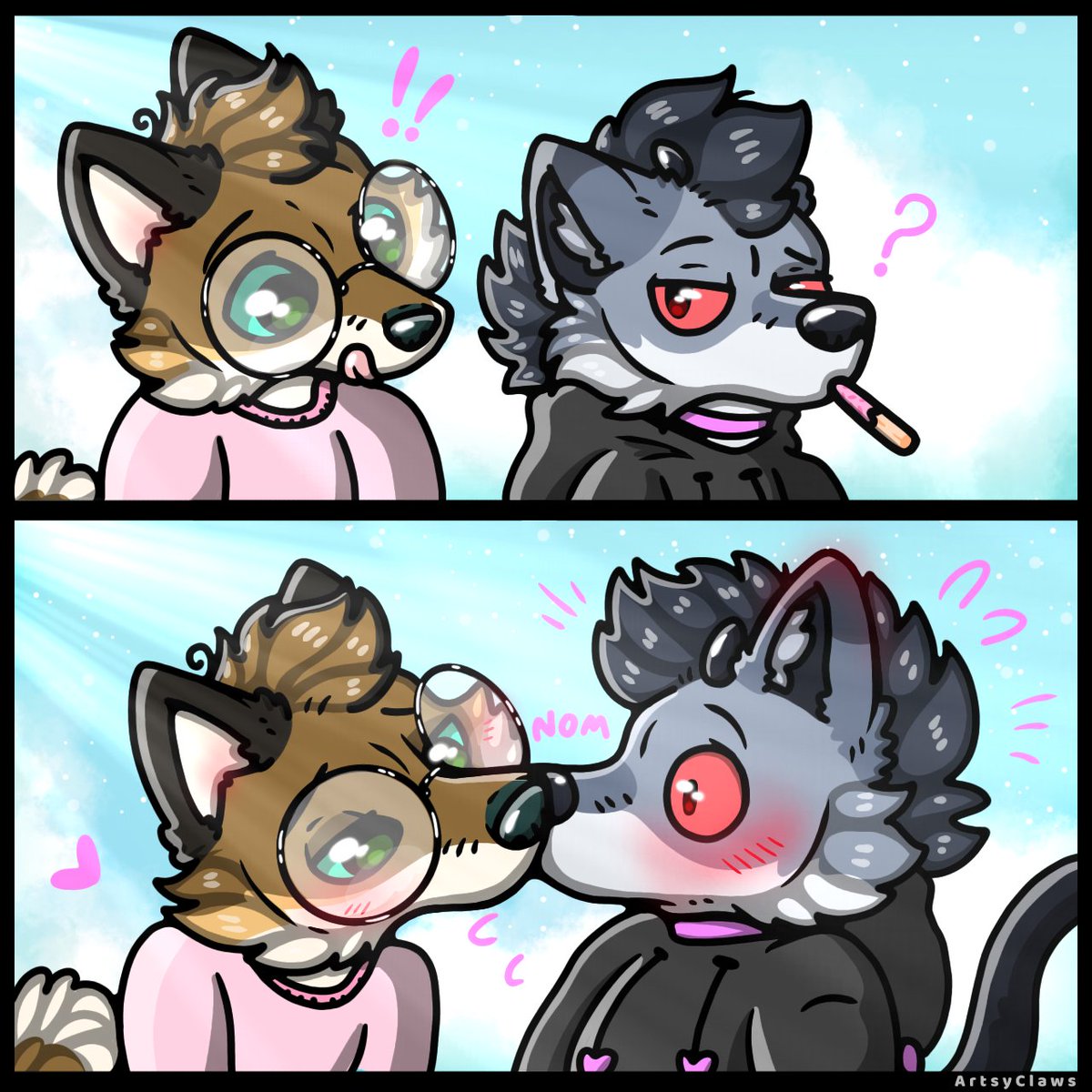 ArtsyClaws's tweet photo. Sharing is caring, Raven 🐺🦊🩷 https://t.co/CU2xst95ps