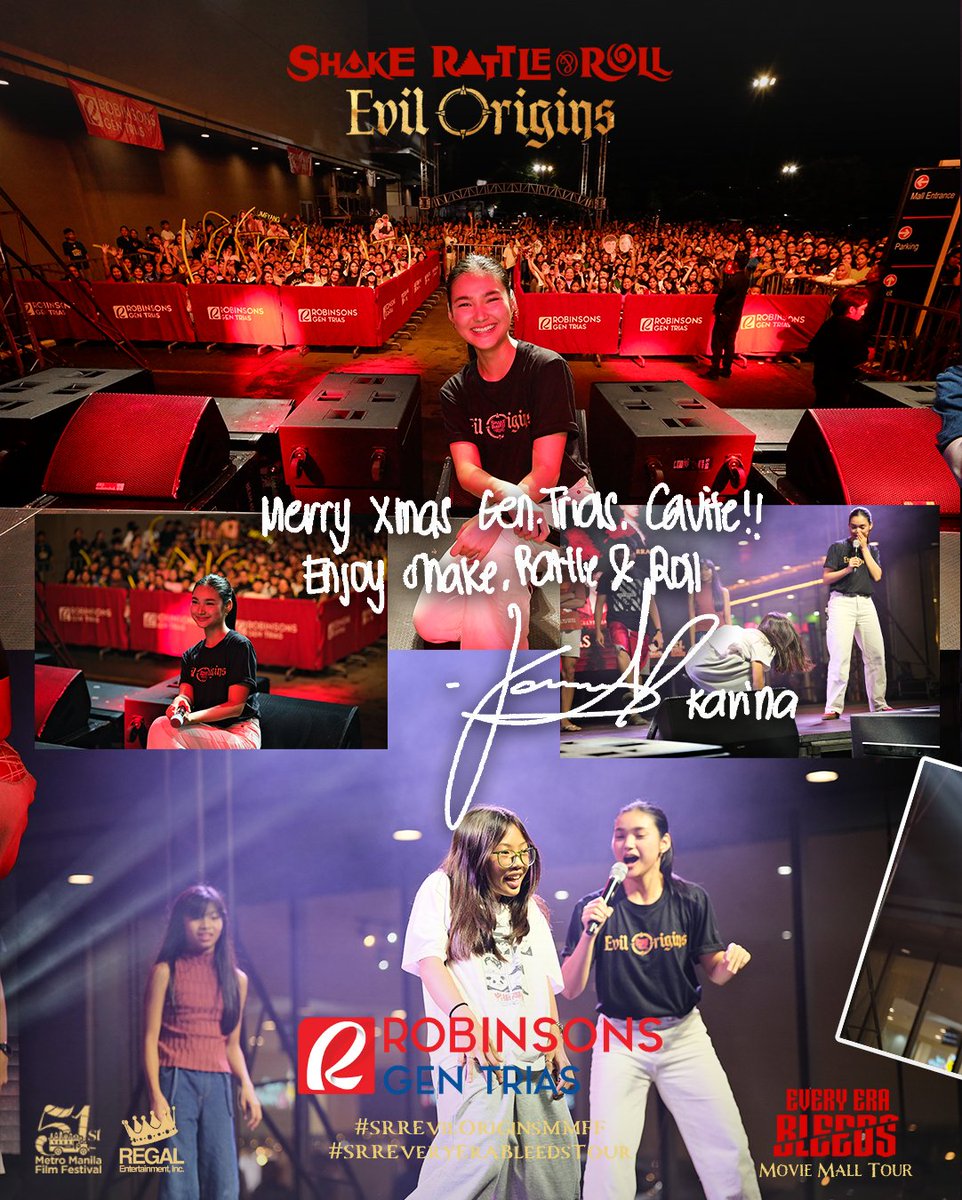 RegalFilms's tweet image. RAMDAM NA RAMDAM NAMIN ANG INYONG MGA SIGAW, ROBINSONS GENERAL TRIAS!!! 🔥😱Salamat sa walang patid na tili—mas lalong nagising ang evil.
#SRREvilOrigins, directed by Shugo Praico, Joey De Guzman, and Ian Loreños.

#SRREvilOriginsMMFF #MMFF51 #MMFF2025 #FilipinoHorror