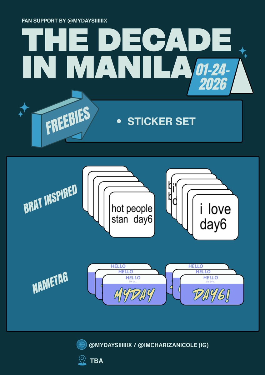 mydaysiiiiiix's tweet photo. ⋆𝙏𝙝𝙚 𝘿𝙚𝙘𝙖𝙙𝙚 𝙞𝙣 𝙈𝙖𝙣𝙞𝙡𝙖 𝙁𝙧𝙚𝙚𝙗𝙞𝙚𝙨⋆ 
fan support by: @mydaysiiiiiix

ꕥ like &amp; rt
ꕥ open for trades (just send me a dm)
ꕥ tba: loc &amp; time
ꕥ limited qty
ꕥ see photos for details

See you, mydays! 🍀

 #The_DECADE_MANILA #TheDECADEinManila #DAY6inManila https://t.co/OsvMilBKTM