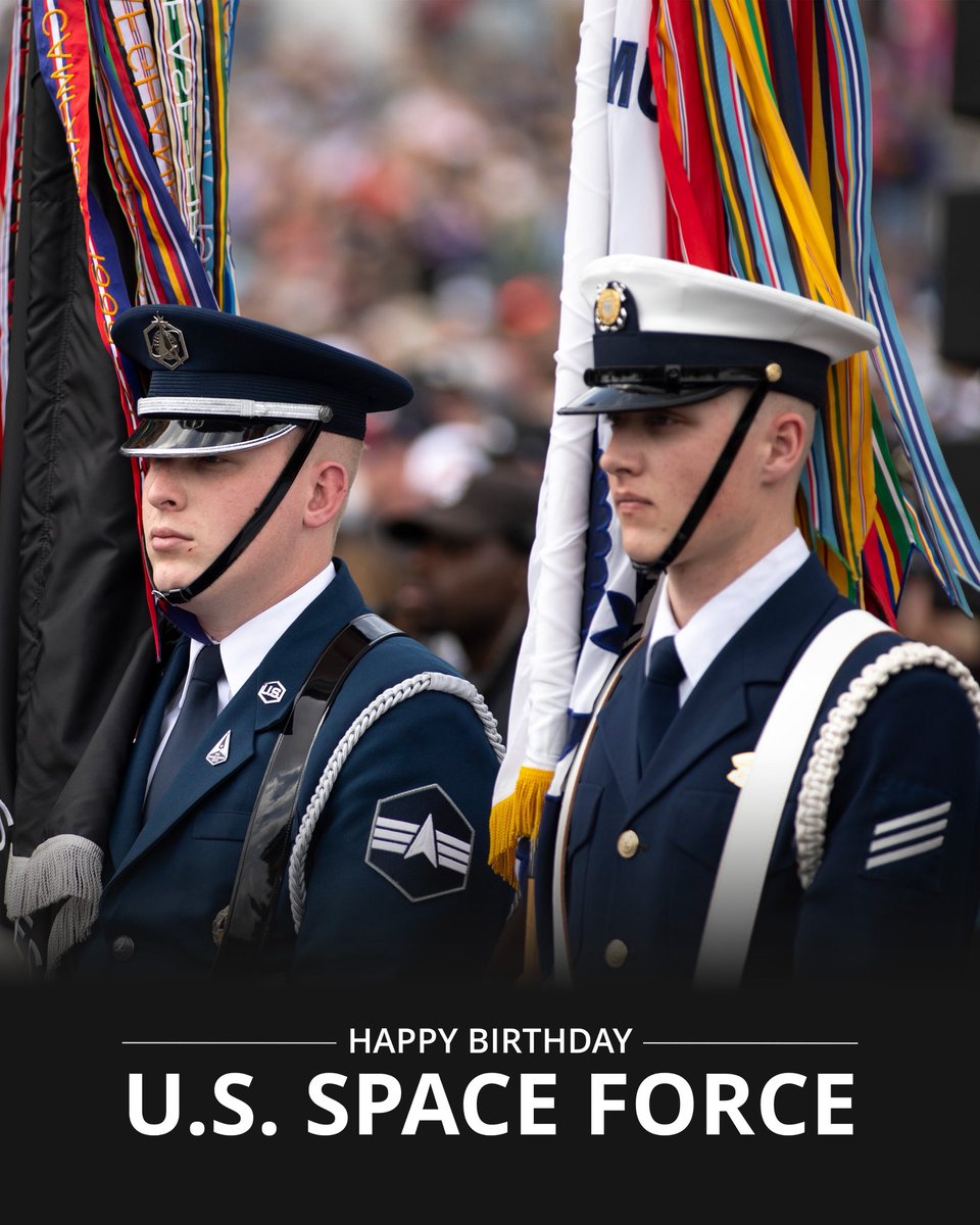 USCG's tweet image. Happy Birthday, United States Space Force!

@USCG joins the Nation in marking the Space Force’s continued service in defense of U.S. interests and national security. In its first 6 years, the Space Force has cemented its role as America's sentinel in the high ground, securing our…