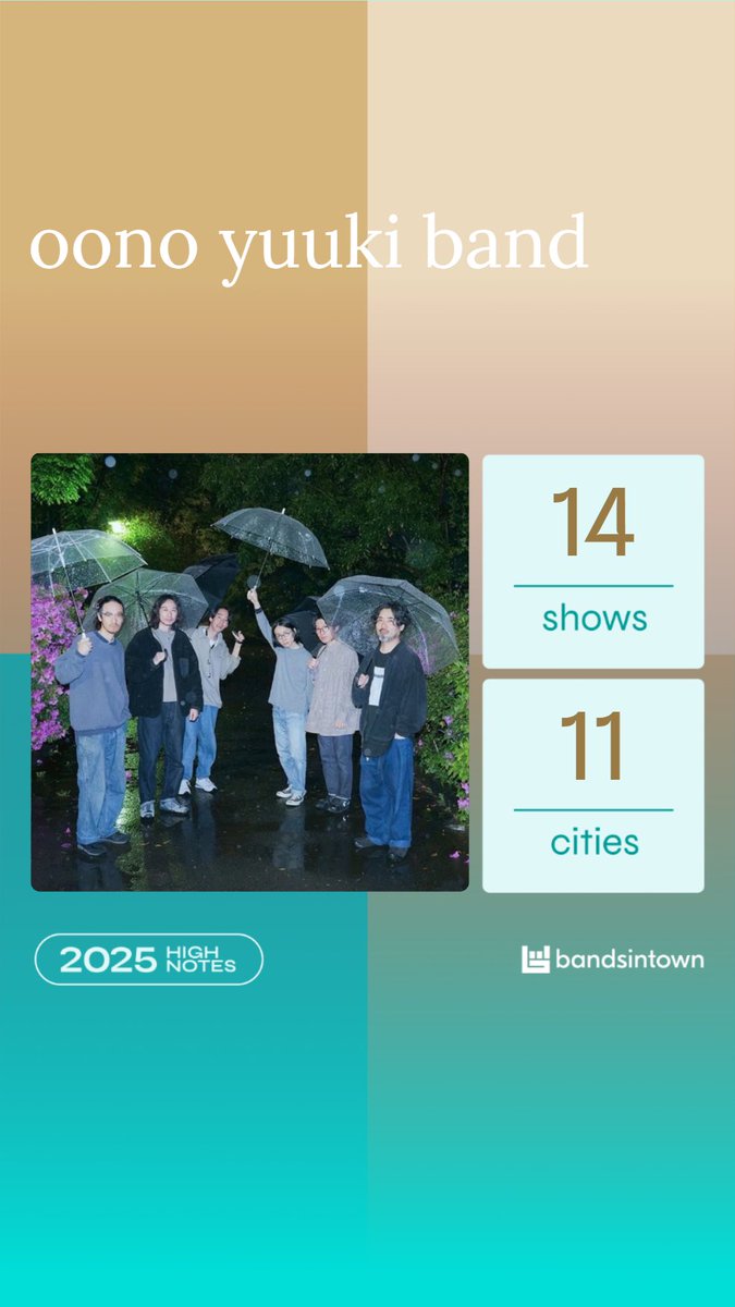 《oono yuuki band》
oneman live 2025 at 七針
昼・夜公演ご来場いただきました皆さま本当にありがとうございました。

2025年は、New Album『まわり道、風の三角』のリリースツアーを含め、全14公演を行うことができました。支えてくださったすべての方に、心より感謝いたします。