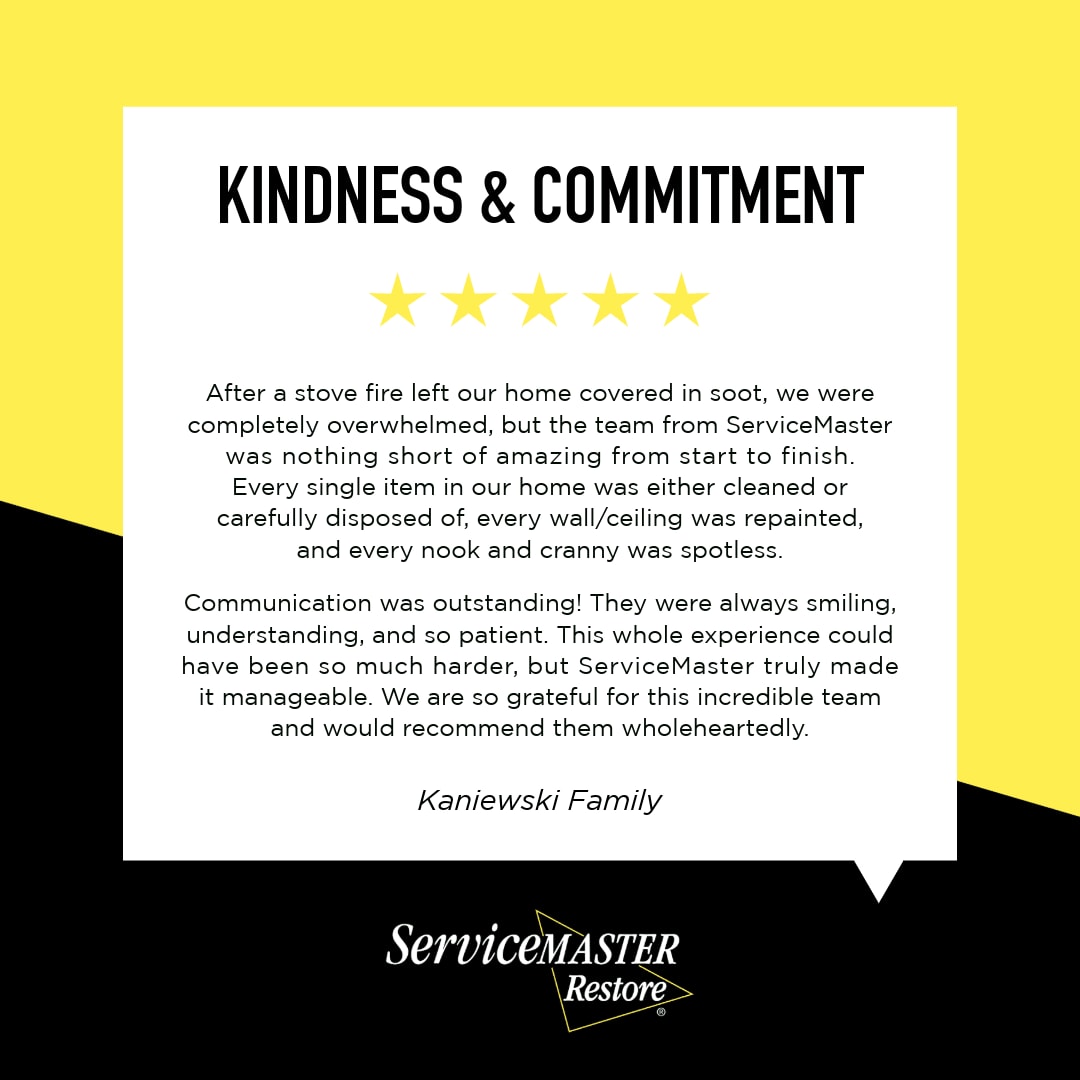 ServiceMasterA3's tweet photo. Communication is always key and we aim for ease! We are happy we could help the Kaniewski family get their home back to normal.

#firedamage #fire #fivestars #googlereview #restoration #servicemaster https://t.co/5cbLlQcxr4