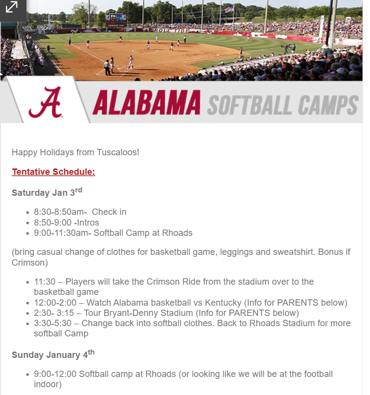 UsheryPeyton's tweet photo. First stop of 2026 - #bamabound 🐘 new place. new experience. 🐘 #armorup @UACoachMurphy @KaylaBraud1 @lmcmahon7 @adamarbour @RyanIamurri32 @armoreliteoneal @ArmorEliteFP @LineDsoftball @ExtraInningSB @PrepSoftball @SoftbalAmerica @fastpitchwatch @DiamondAddicts @AlabamaSB @PGFnetwork @SunilSportsNews @FPSoftballVIBES @BradyVernon @KaylaLombardo11 @SSN_Softball