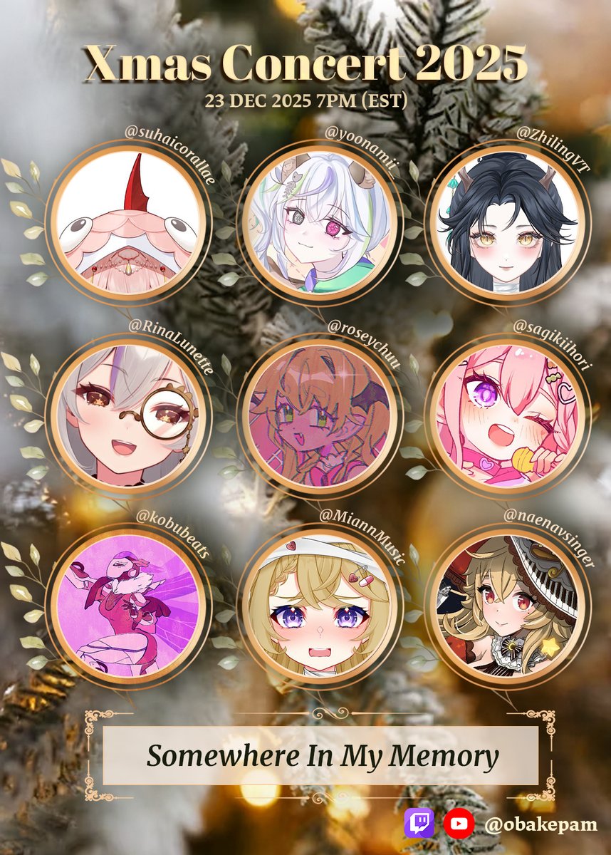 obakepam's tweet image. ‼️CONCERT ANNOUNCEMENT‼️

This is one of my all-time favorite orchestral Christmas songs!!! I'll be performing Somewhere in my Memory from Home Alone with @suhaicorallae @yoonamii_ @ZhilingVT @RinaLunette @roseychuu @sagikiihori @kobubeats @MiannMusic @naenavsinger @jey_vt…