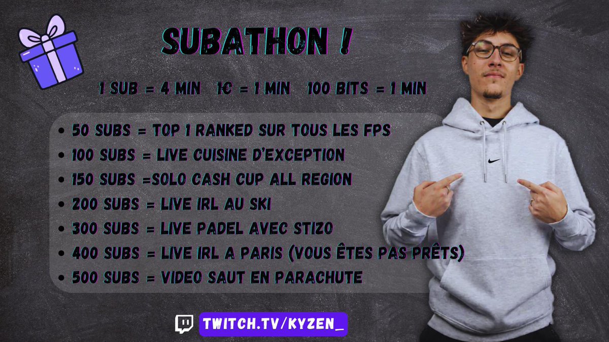 SUBATHON ! 
Début demain à 10h, timer : 8h !