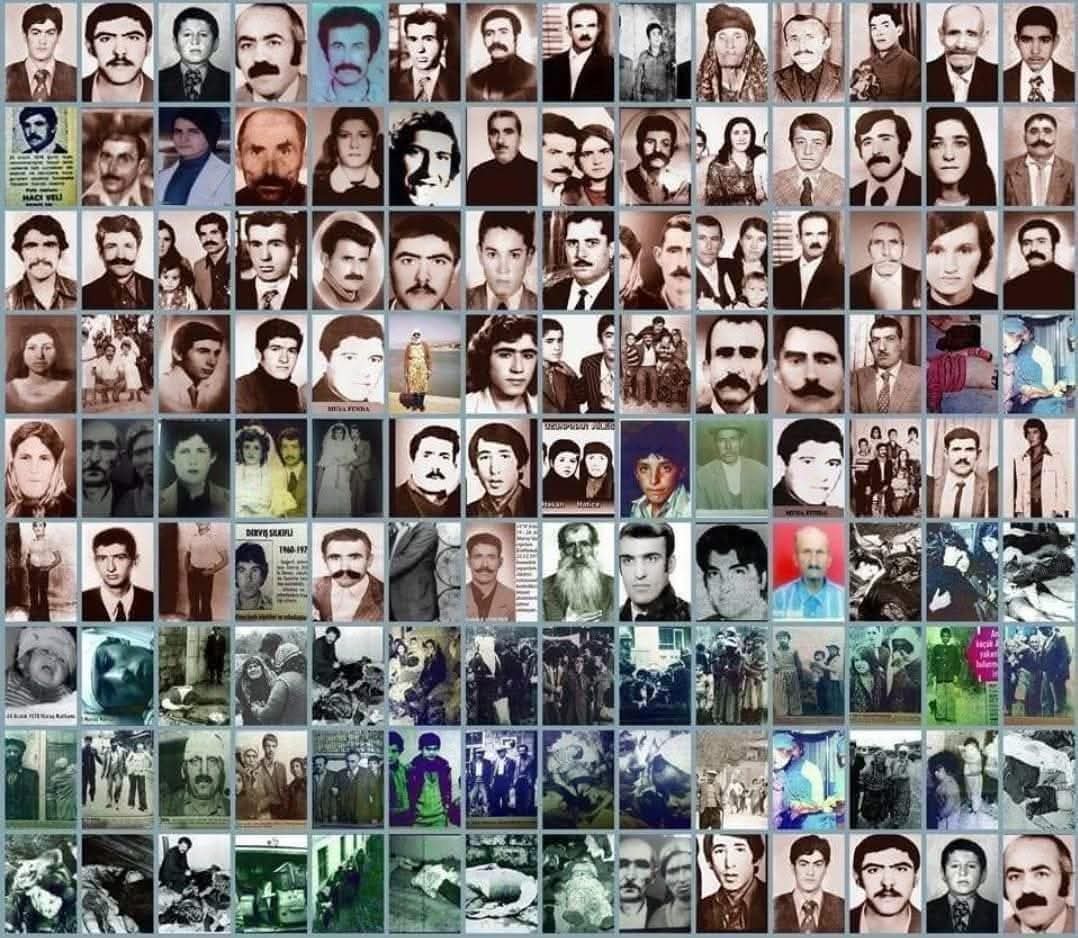 Wir gedenken der Opfer und Hinterbliebenen des Massakers an den Aleviten/Elewi`ten in der kurdischen Stadt Maraş/Mereş (Gurgum), das in der Zeit vom 19.-26. Dezember 1978 stattfand.