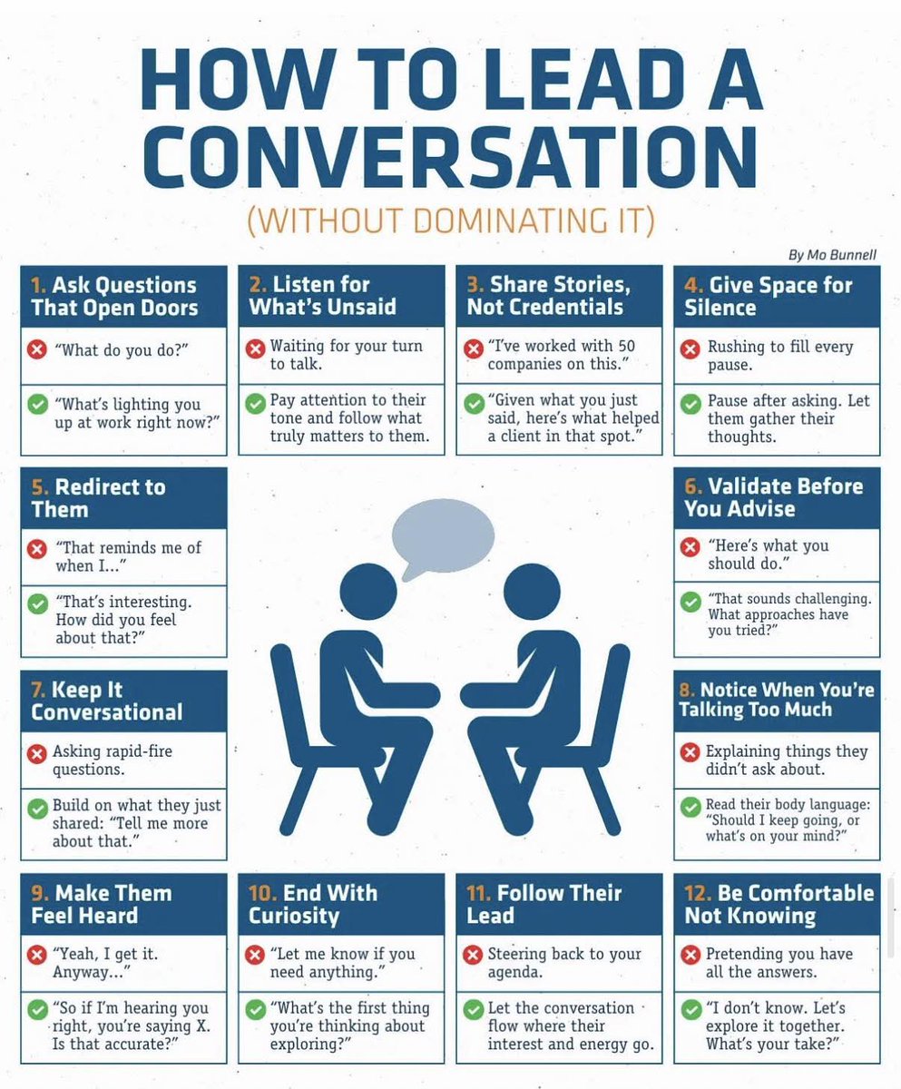 v_shakthi's tweet image. How to lead a #conversation without dominating it!