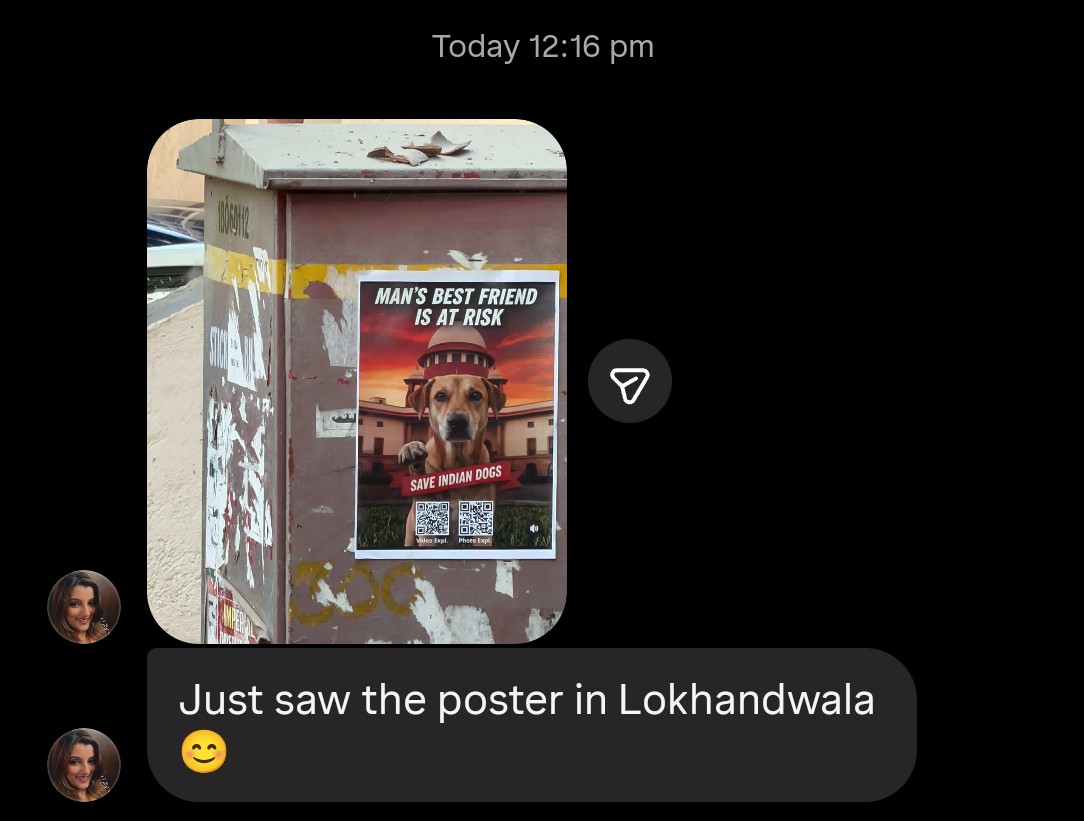Bsankshay's tweet photo. Our poster drive has been making a lot of offline sound & helping new people get educated about the current order & the conditions of dogs in the country! 

Keep up the good work, everyone who is pasting them! The more people we educate, the more people start supporting animals knowing the reality.

Truth speaks the loudest! 

#SaveIndianDogs #SaveIndianAnimals #AsliMudda2.0