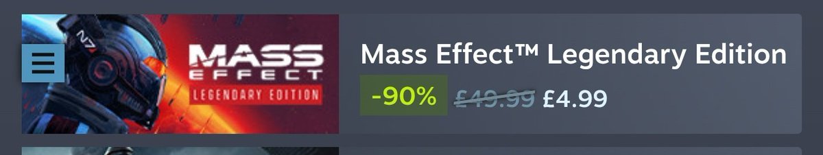 PeterP_1985's tweet image. I cannot think of a better way to spend £5.

One of the best SciFi stories ever told and one of the best trilogies in gaming.

#masseffect