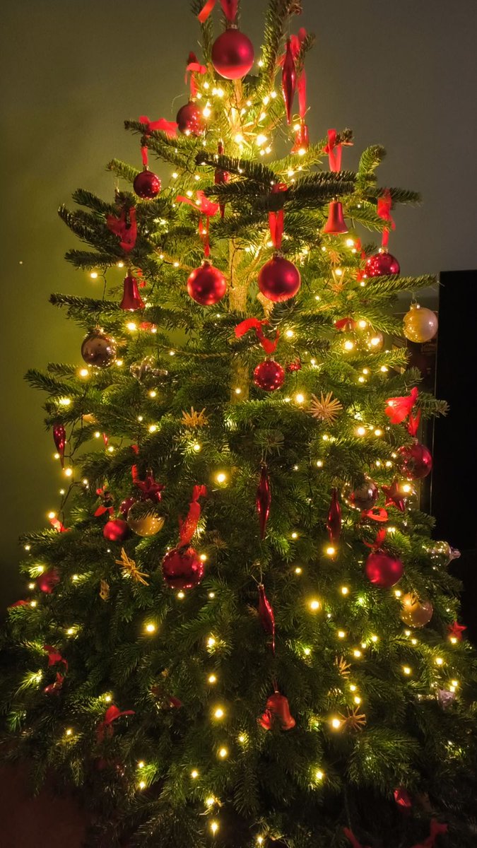 Weihnachtsbaum auch fertig geschmückt.