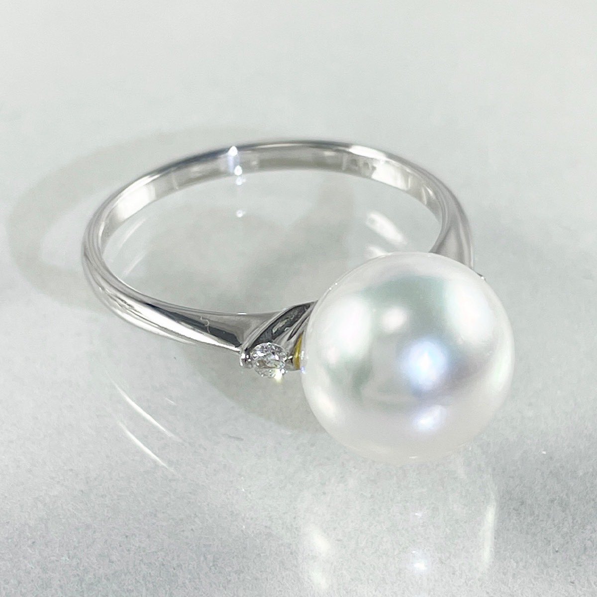 クリスマスセール②⑦】 K18WG パール ダイヤモンド 0.08ct 通常価格