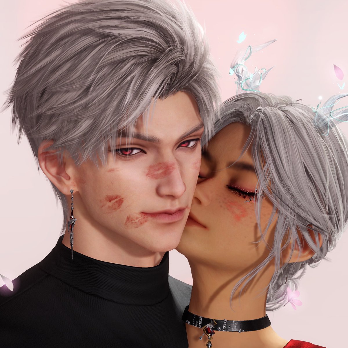 The kiss marks are so cute