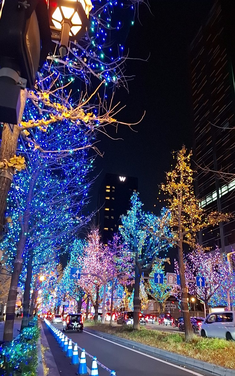 darucharo's tweet photo. イルミネーション✨今年から路駐禁止で車からは通り抜けでしか見れなくなってた～🎄皆で満喫して来ました✨ついでに車も見学🚘️高っか🤣  #早めのクリスマス #イルミネーション #御堂筋 #メリークリスマス #幸せ時間 https://t.co/KtOQkzOmS9