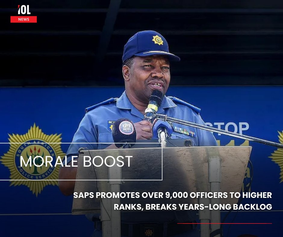 IOL's tweet photo. SAPS has promoted 9,548 long-serving officers across ranks from December 1, 2025, as part of a Human Capital Strategy aimed at boosting morale, retaining skills, and strengthening policing capacity nationwide.
#SAPS #PolicePromotions #MoraleBoost #HumanCapitalStrategy
Read on https://t.co/DnPpr2CjCF
