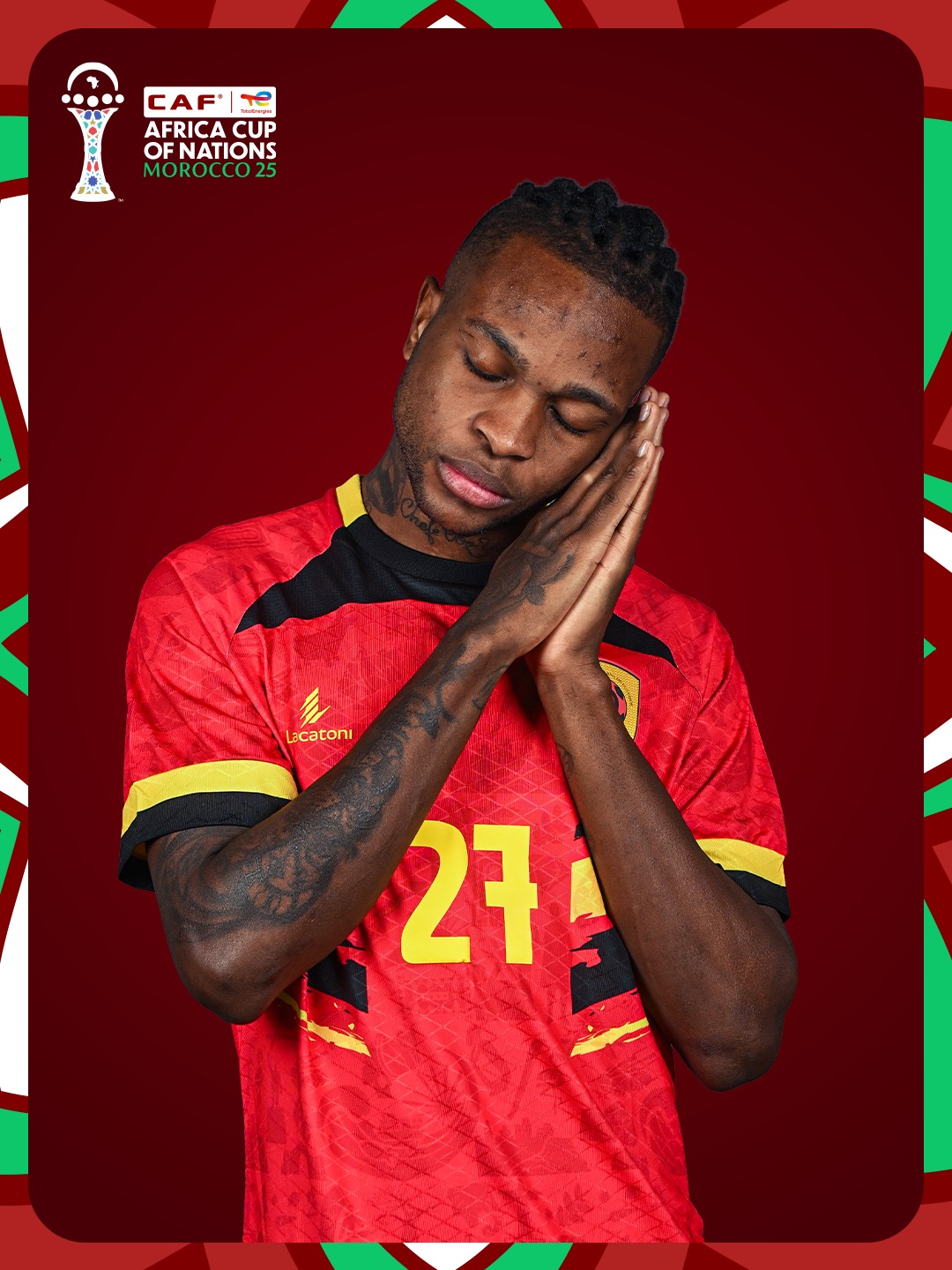 شيكو بانزا لاعب نادي الزمالك من جلسة تصوير منتخب أنجولا استعدادا لكأس أمم إفريقيا 