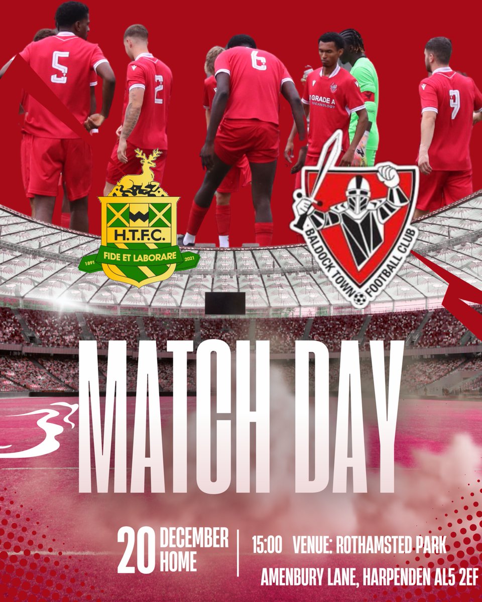 baldocktownfc's tweet image. MATCHDAY | Christmas Cracker
It’s the final game before Christmas as Baldock Town head away to @Harpenden_Town 
One last festive battle before the turkey and mince pies
🎫Admission charges: £10 Adults £5 Concessions - over 65s and under 18s - under 16s free
 #COYB