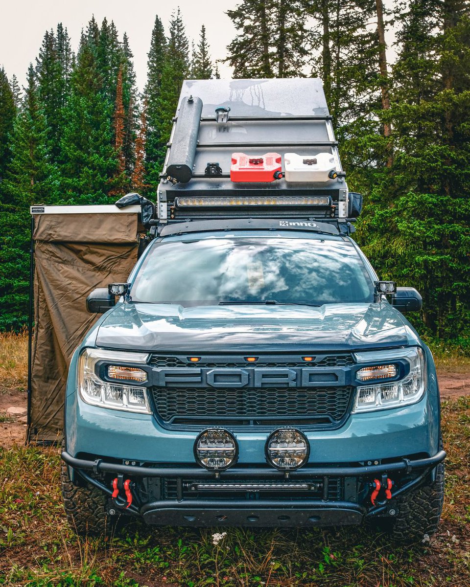 offroadium's tweet image. Balancing off-road capability with daily driver practicality is the real challenge. This Maverick FX4 nails it with a Packout camper system, quality suspension upgrades, and 31.5" tires offroadium.com/ford-maverick-…