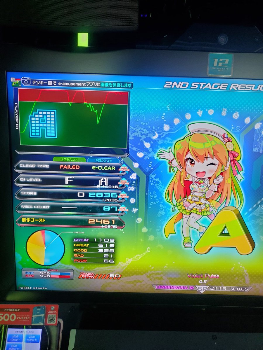 よっしーです 久しぶりにLv10全エクハ奪還した！ Glitch N Rideの速度変化きつすぎ