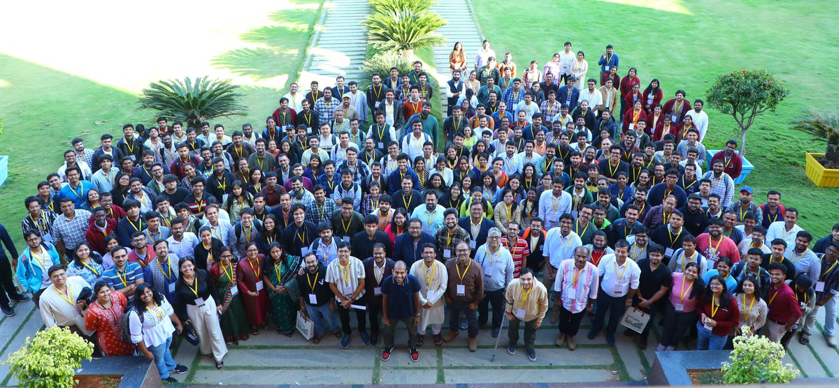 indoml_sym's tweet photo. 📸 IndoML 2025 | Group Photo 👏

A memorable moment from the Sixth Indian Symposium on Machine Learning at BITS Pilani Hyderabad (Dec 19–21, 2025). 

Bringing together students, speakers, and organizers to celebrate collaboration and cutting-edge ML research.

#IndoML https://t.co/syjR6D4ZLw