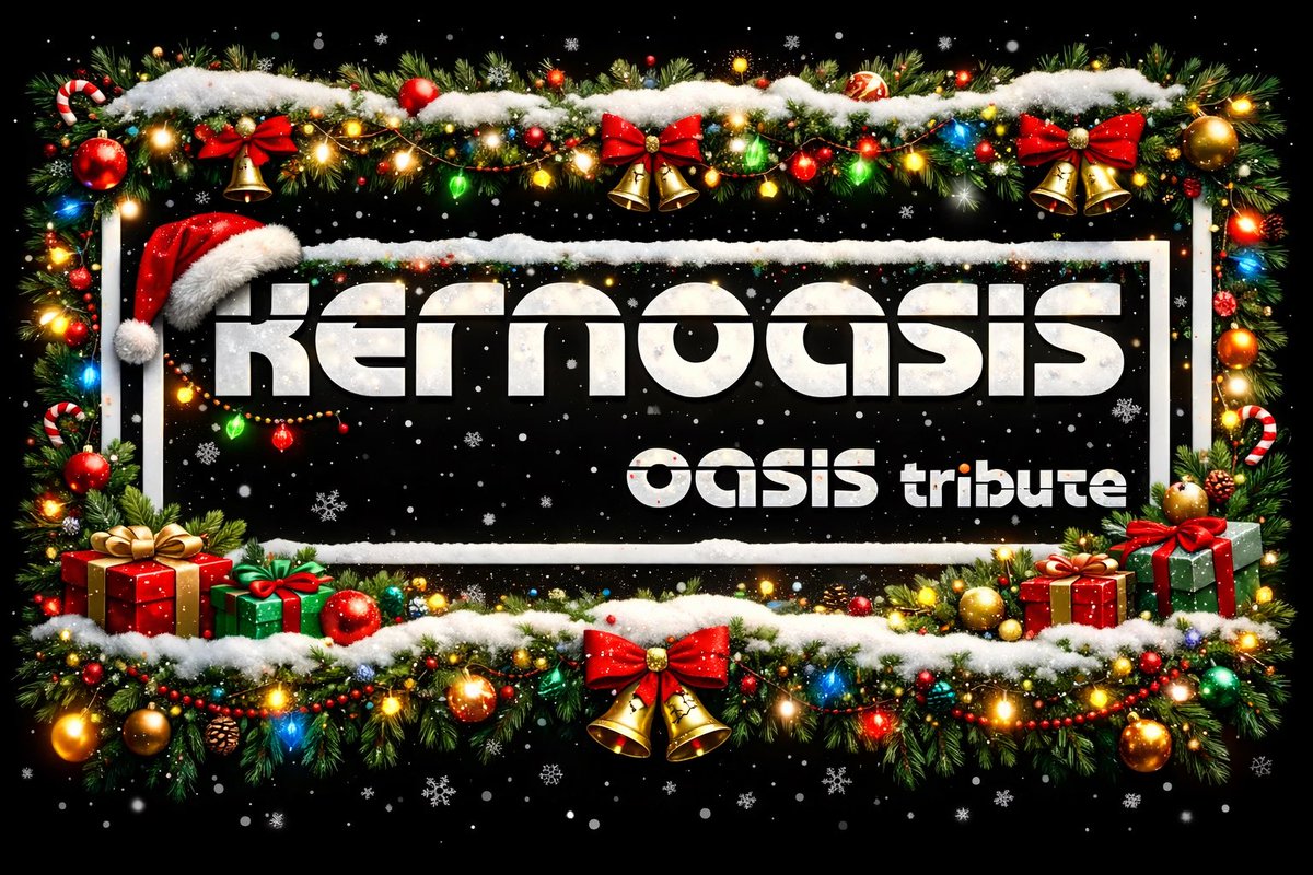kernoasis's tweet photo. Merry Christmas from all the Lads in the band. Have a cracker and here’s to Live 26 come on let’s have it. #kernoasis #oasis #live26 https://t.co/Z3rQA621WT