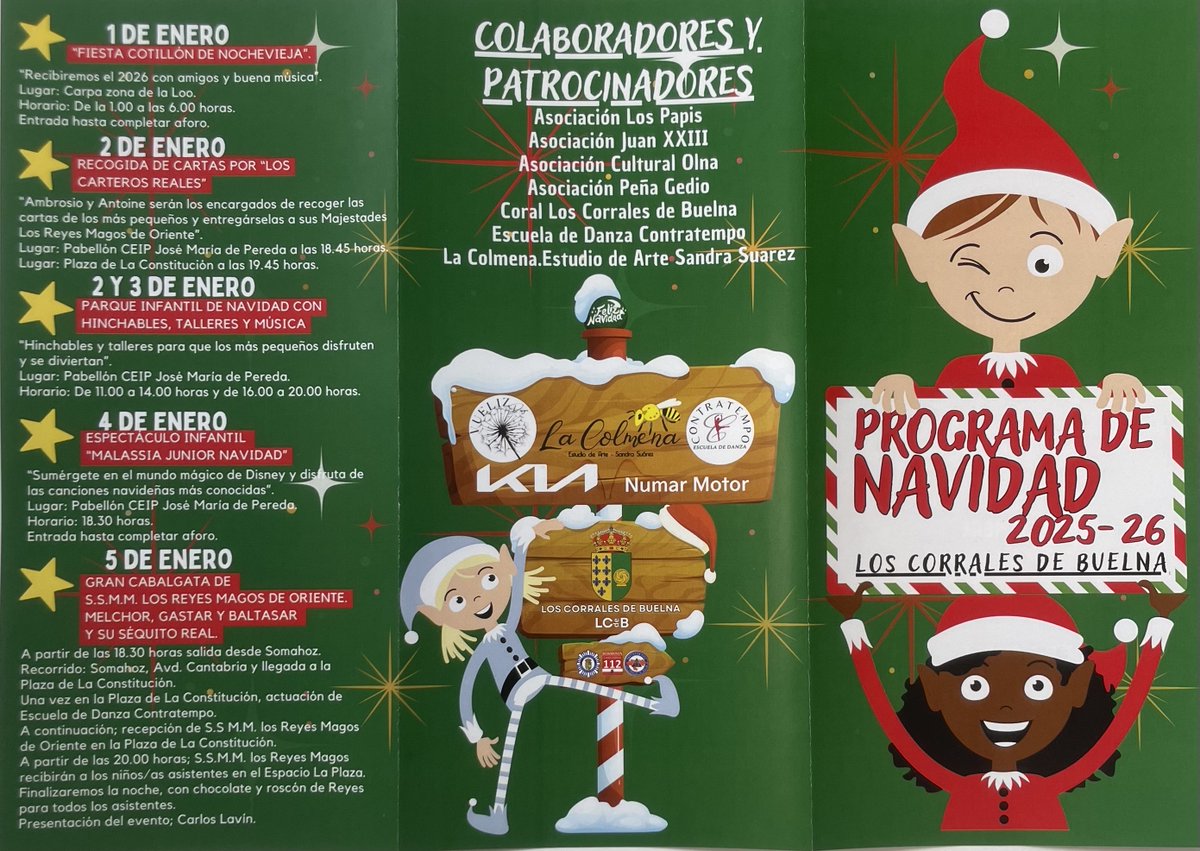 🎄🎅PROGRAMACIÓN DE NAVIDAD 2025-2026🎅🎄
LOS CORRALES DE BUELNA
Los folletos de la Programación Navideña están disponibles 
🔹 Oficina de Turismo
De miércoles a domingo de 10:00 a 13:30 y de 16:30 a 18:30
#gobiernodeloscorralesdebuelna
#aytoloscorralesdebuelna
#sientelashuellas