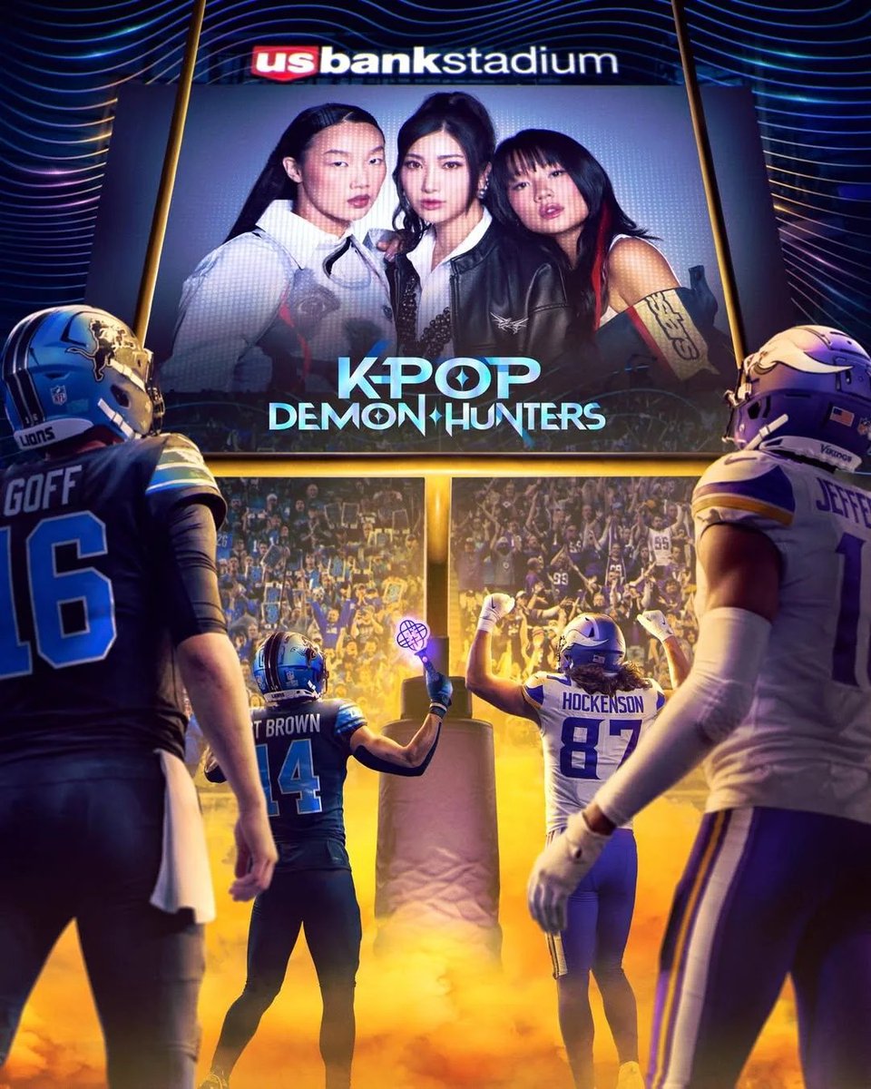 As one of the animators who worked on the movie, who also happens to be a long time Vikings fan - having the singing voices of Huntrix perform at US Bank Stadium is absolutely surreal. Never imagined these two worlds will collide like that  but I welcome it wholeheartedly 😂😊💜