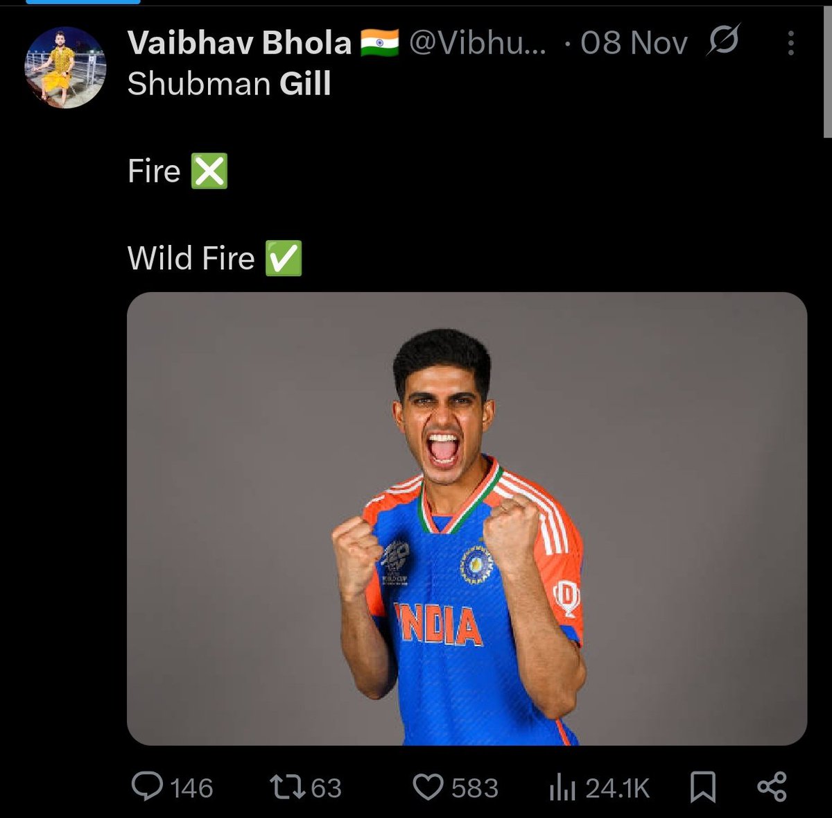 Favourite player ❌
Favourite delusion ✅

Another day, another self-declared expert exposed by the squad list.
Gill missing -  confidence still loading…