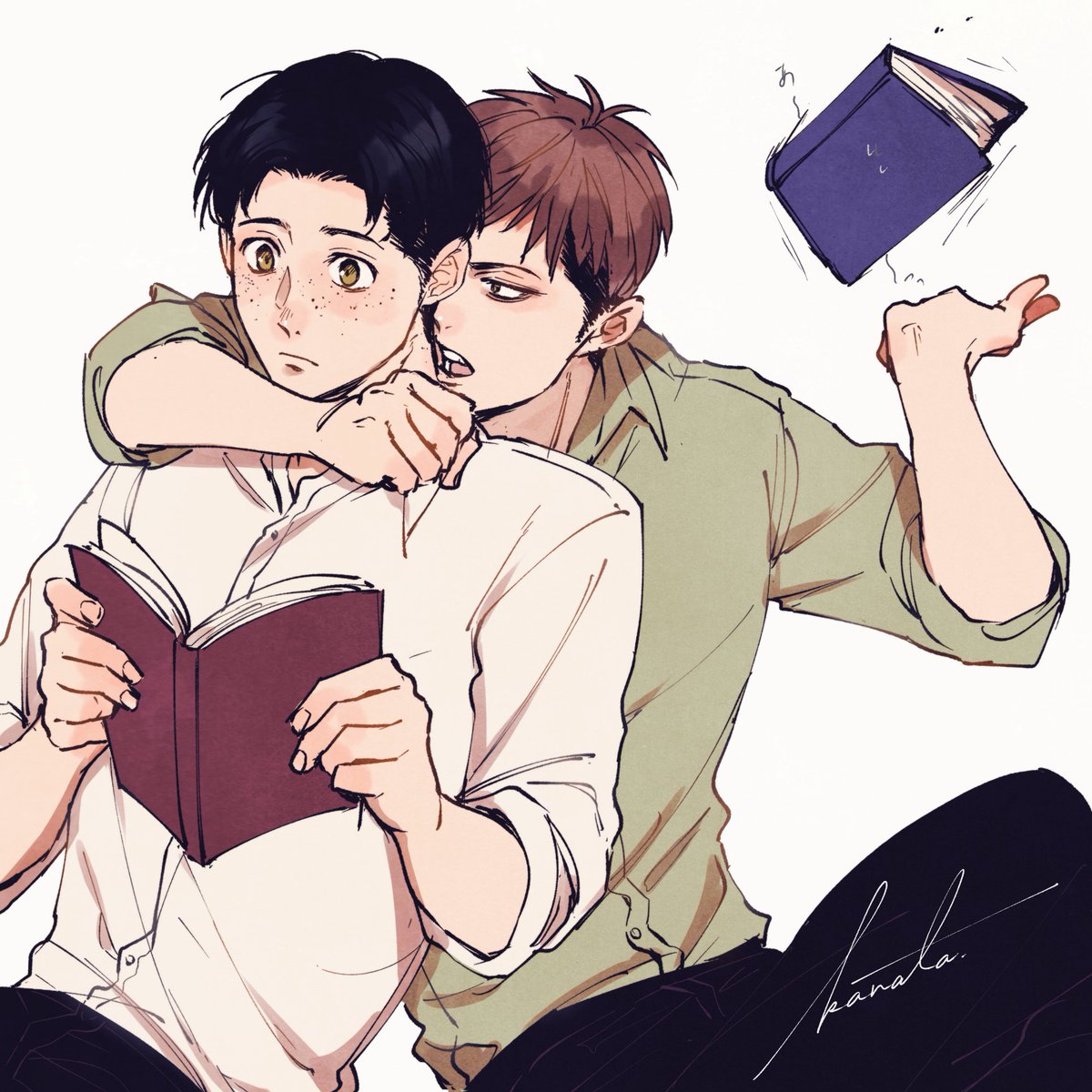 kanata_AOT's tweet image. なぁその本、そんなに面白れぇわけ？(構って)