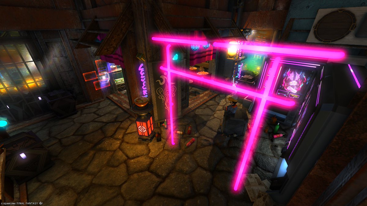 kankantarooo's tweet image. #ハウジング行ってもいいですか
ハウジングのテーマ サイバーパンク
ハウジングの名前 Cyberpunk Ramen YA　（サイバーパンクラーメン屋）
ハウジング所有者のキャラクター名 Kantaro Kankantaro
ハウジングの所在地 Tiamat ミストヴィレッジ 第7区 21番地
アピールポイント　サイバーパンク鳥居