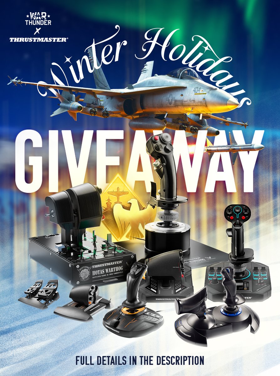 WarThunder's tweet image. 🎁 We’re launching a new giveaway with @TMThrustmaster! Join for a chance to get simulation gear, premium packs and golden eagles!
👉 wt.link/Thrustmaster20…

#WarThunder #Thrustmaster #Gaming #Giveaway #Hotas