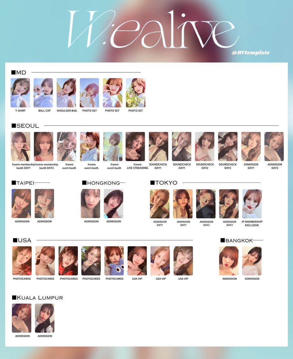 RedVelvet ウェンディ トレカ レッドベルベット レドベルletter 2025 WENDY 1st WORLD TOUR <W:EALIVE> PHOTOCARD TEMPLATE Red Velvet