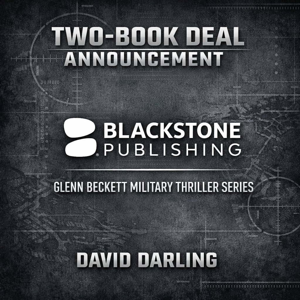 DavidDarlingCA's tweet image. Big news!

As announced on @SpearTalk, I’m signing a two-book deal with @BlackstoneAudio for my Glenn Beckett military thriller series, represented by @roseclifflit Literary Agency.

Grateful, excited, and ready for what’s next.

More soon. 📚🔥
#BookDeal #ThrillerAuthor