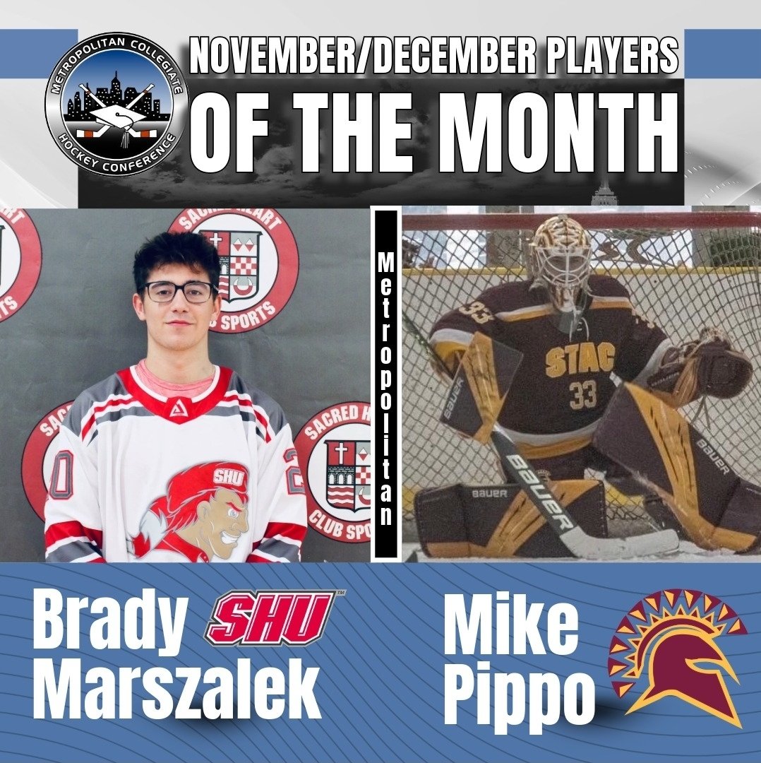 MCHC Players of the Month, Nov/Dec 2025...

<a href="/ACHAHockey/">ACHA Hockey</a> <a href="/ACHAMensD3/">ACHA Men's D3</a>