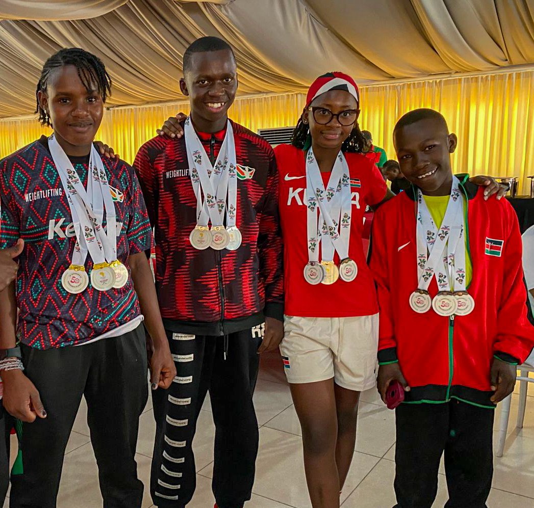 OlympicsKe's tweet image. Pure power from weightlifting! 🏋️‍♀️🔥

Mercy Kerubo (first left) shined in weightlifting winning THREE GOLD medals and takes #TeamKenya’s gold tally to 7 GOLD MEDALS 🏅

Weightlifting has now  delivered 12 medals for #TeamKenya 🇰🇪💪

Mercy Kerubo - 🥇🥇🥇 3 Gold medals
Ace Hood…