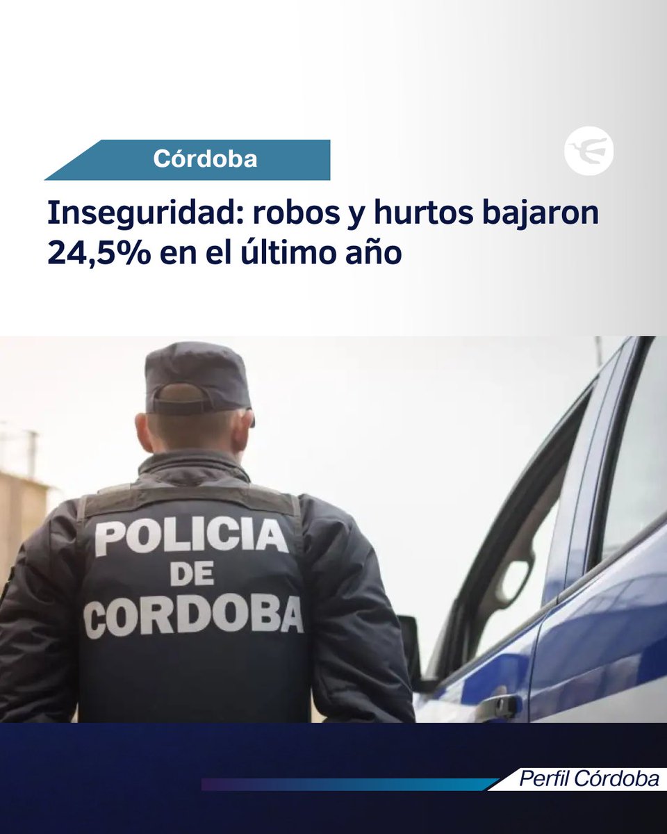 🔴 #INSEGURIDAD EN #CÓRDOBA: LOS ROBOS Y HURTOS BAJARON 24,5% EN EL ÚLTIMO AÑO

• Un informe del Observatorio de Seguridad y Convivencia mostró una caída interanual de los delitos contra la propiedad en Córdoba. Persisten alertas en materia de siniestros viales.

Claves:

— Los