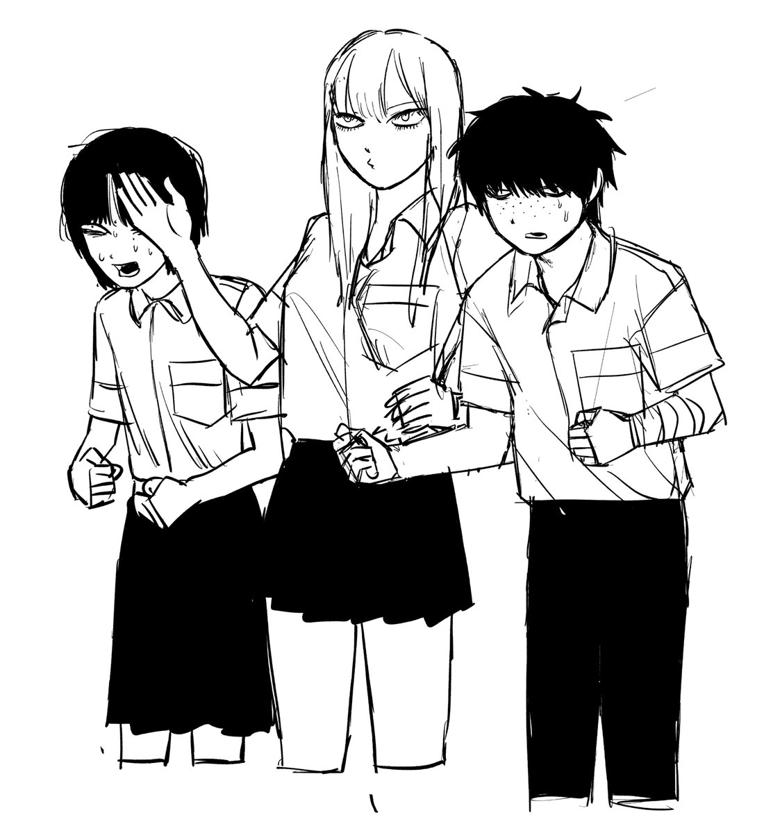 tanakakaga's tweet photo. 陰キャは弱いからギャルを挟んでも陰キャにならない https://t.co/pMsQrPUBqW