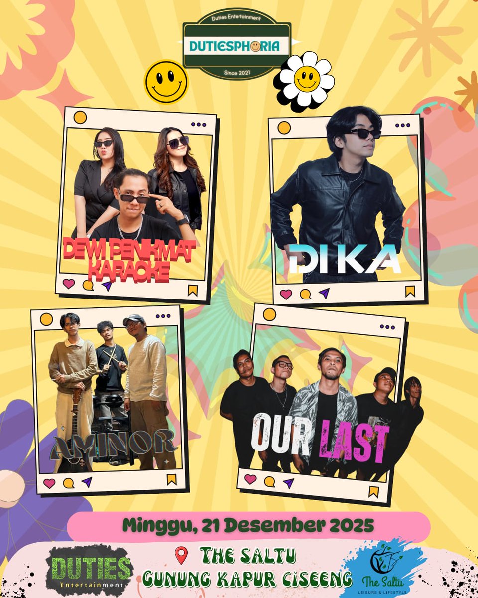 updateharian's tweet photo. BOGOR CALLING! 📢 SIAP-SIAP SERU-SERUAN DI DUTIESPHORIA!
​Akhir tahun nggak usah bingung mau ke mana, karena @dutiesphoria bakal pecah banget di The Saltu Ciseeng! ✨
​#updateharian https://t.co/rnAS9hJPKz