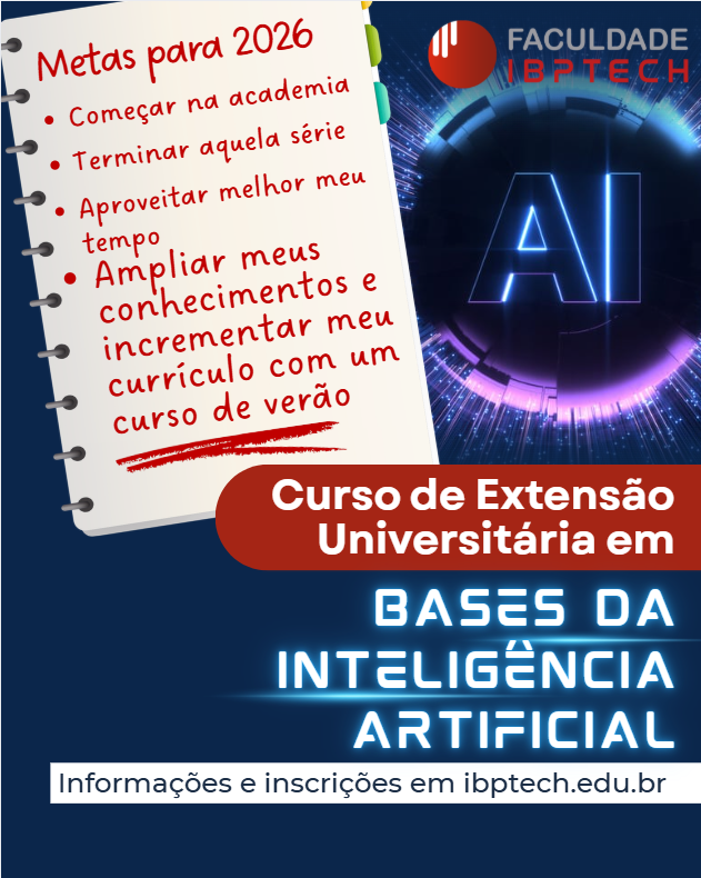 IbptechEduca's tweet photo. O curso de extensão em Bases da Inteligência Artificial da Faculdade IBPTECH foi desenhado para promover a compreensão dos fundamentos da IA, desde Turing até o aprendizado de máquina e tomada de decisões.
 
O curso conta com:
 
• Metodologia prática e atualizada
• Professores atuantes na área.
• Acesso à Biblioteca Virtual.
• Práticas remotas.
• Foco nas demandas reais do mercado jurídico e investigativo.
• Certificação por uma instituição especializada em tecnologia.
 
Informações e inscrições em: https://t.co/cvSwmzoe2b

#InteligenciaArtificial #IA #FaculdadeIBPTECH #Tecnologia #DataScience