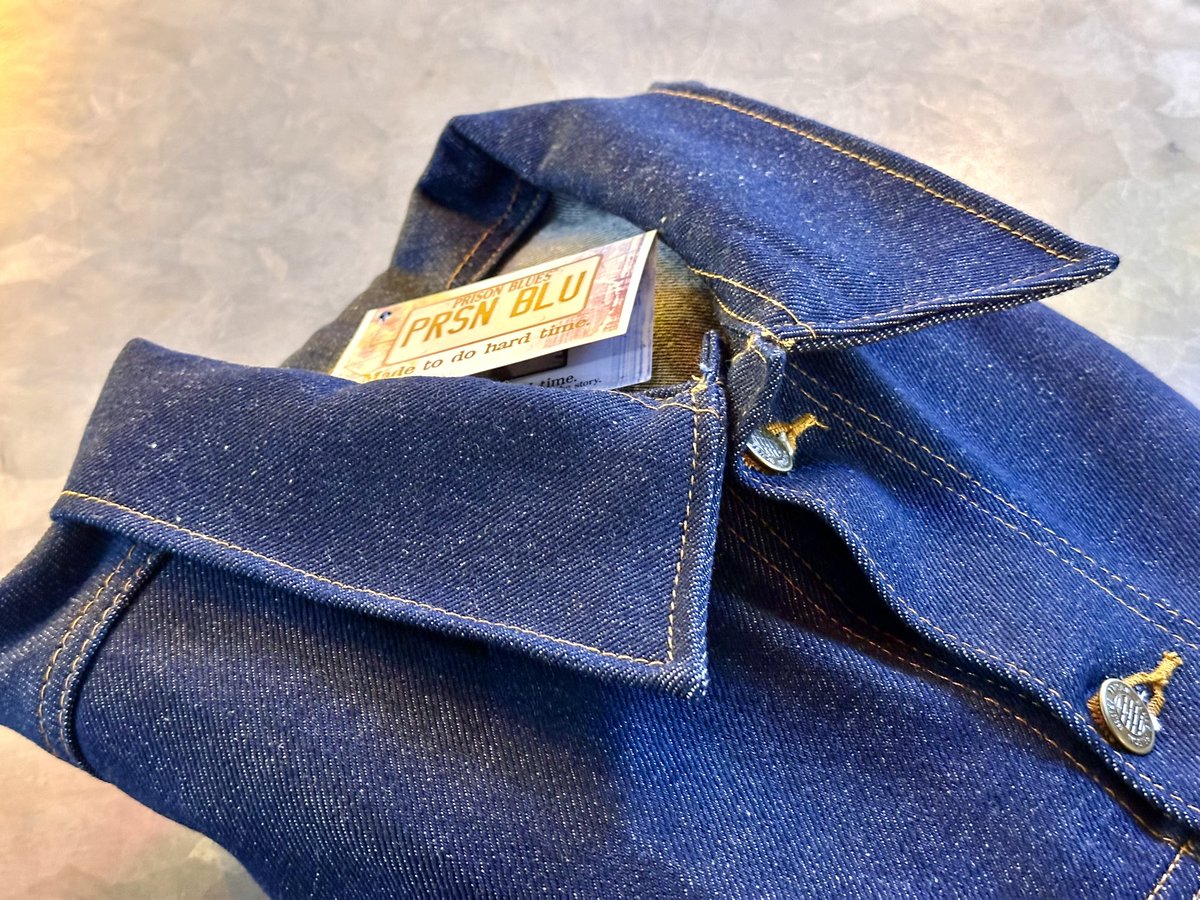 PRSN BLU デニムジャケット MD セルフ誕生日プレゼントはPrison Bluesというアメリカの刑務所で作られ