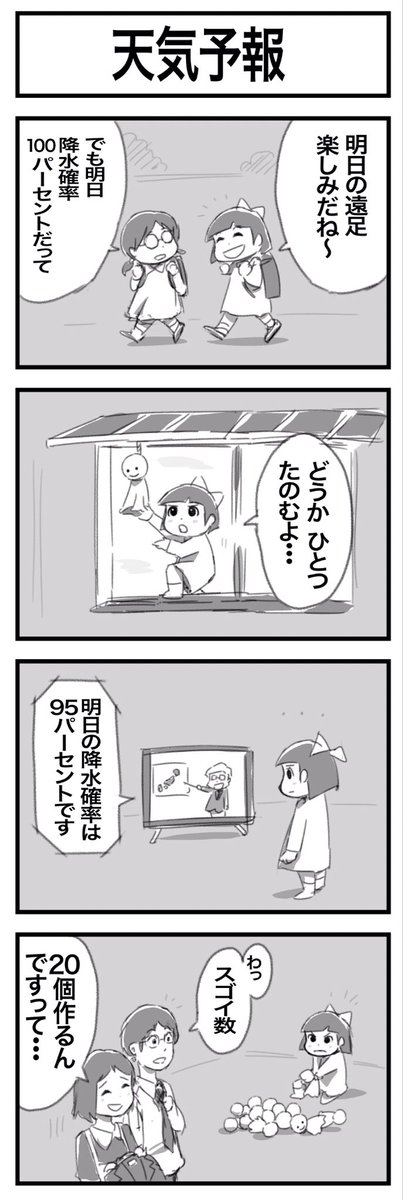 4コマまんが『天気予報』 #1h4d