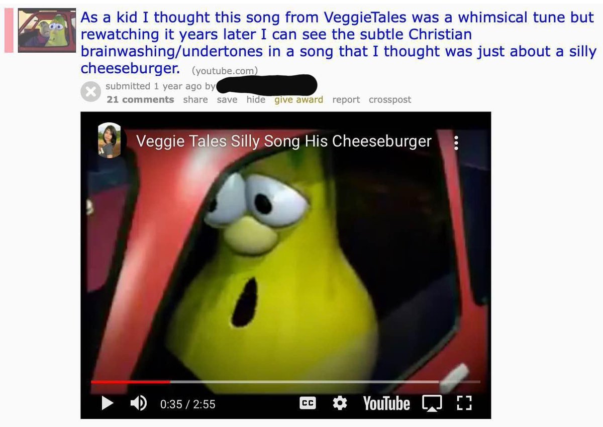 "I was brainwashed by VeggieTales!"