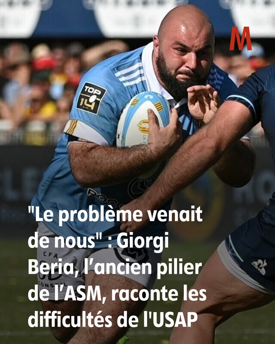 Rugby | Top 14 
"Le problème venait de nous" : Giorgi Beria, l’ancien pilier de l’ASM Clermont, raconte les difficultés de Perpignan #USAPASM 
➡️ l.lamontagne.fr/kRJ