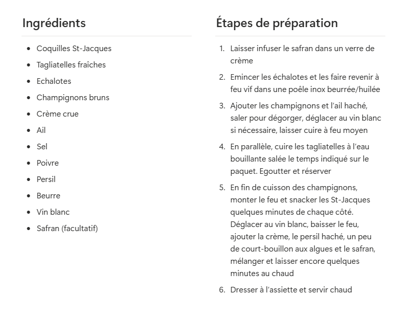 archiptere's tweet image. S'il y en a qui cherchent des idées de recettes de Noël facilement déclinables en végé 🌱, pour inclure tout le monde à table sans prise de tête :

J'ai fait quelques fois ce duo tagliatelles aux St-Jacques / tagliatelles aux cèpes et ça plaît à tout le monde 😋
